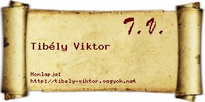 Tibély Viktor névjegykártya